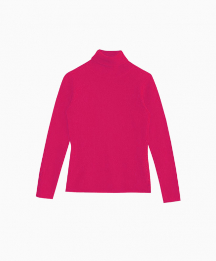 Pull Turtle Neck Loose Fuchsia