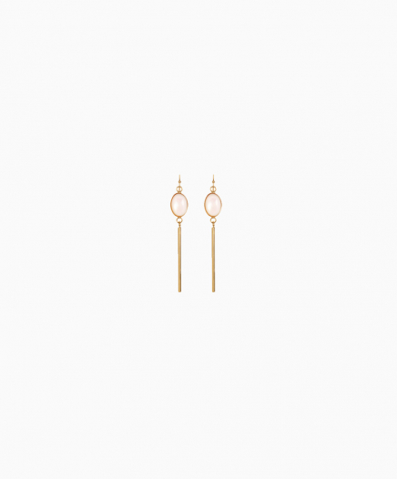 Boucles d'oreilles Pierre Quartz Rose