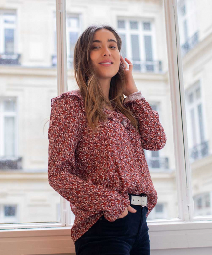 Blouse Cora Fleurs Rouille