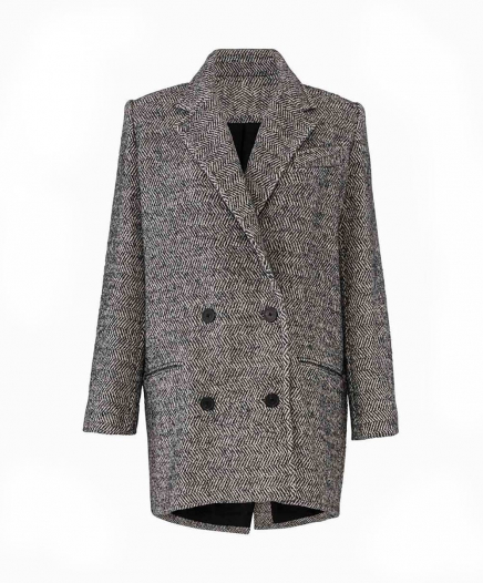 Manteau Animal Gris