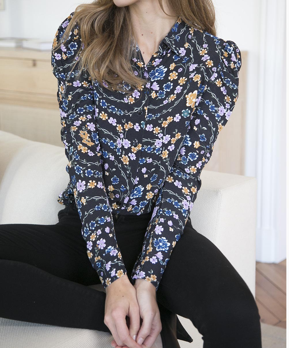 Location Blouse SeeByChloe Imprimé Floral Noir 3