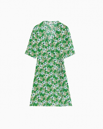 Robe Floral Wrap Dress Green