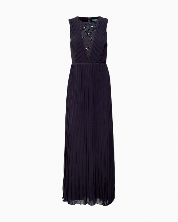 Robe Pleated Chiffon Gown