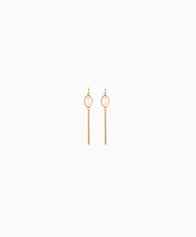 Location boucles d'oreilles FABIEN AJZENBERG Pierre Quartz Rose