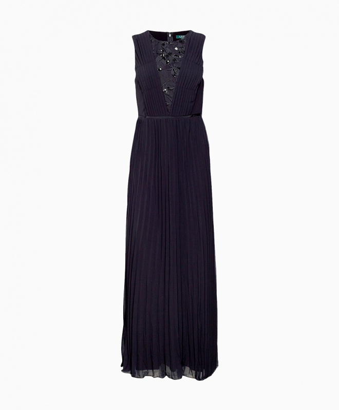 Robe longue Ralph Lauren Pleated Chiffon Gown 1